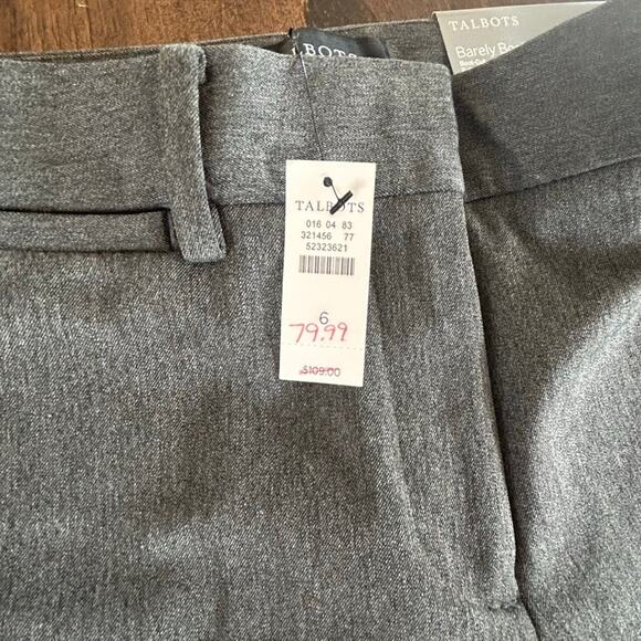 Talbots Barely Boot Cut Full Length Grey Button Up Dress Pants Womens Size 6 New - Picture 6 of 6
